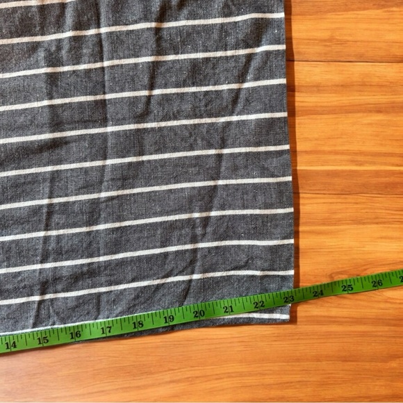 LOFT Gray & White Striped Linen Blend Jumpsuit - Size 4 - Pockets - Picture 9 of 14